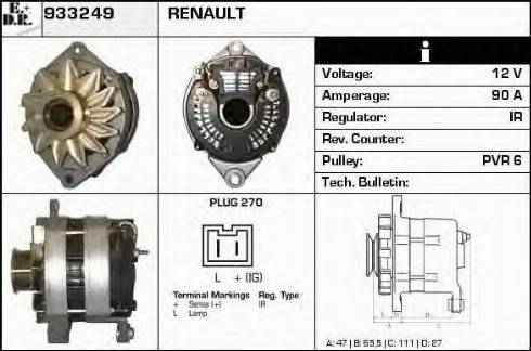 EDR 933249 - Генератор vvparts.bg