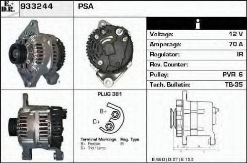 EDR 933244 - Генератор vvparts.bg