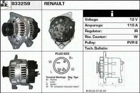 EDR 933259 - Генератор vvparts.bg