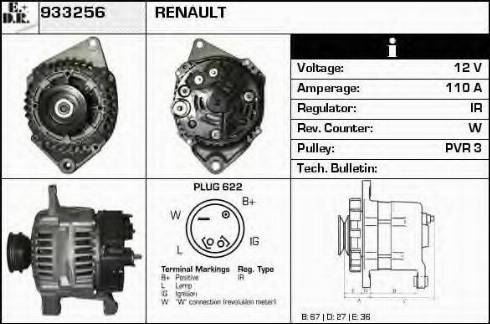 EDR 933256 - Генератор vvparts.bg