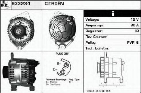 EDR 933234 - Генератор vvparts.bg