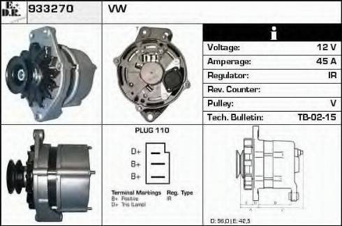 EDR 933270 - Генератор vvparts.bg