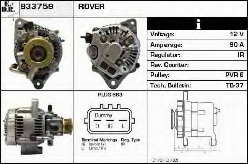 EDR 933759 - Генератор vvparts.bg