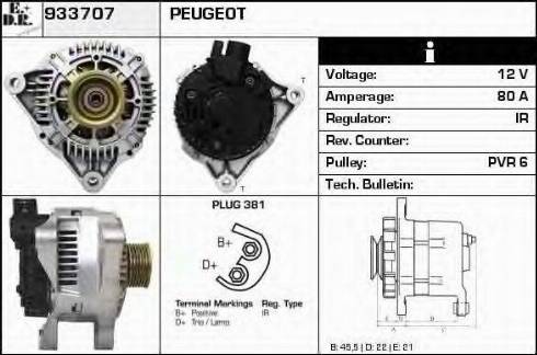 EDR 933707 - Генератор vvparts.bg