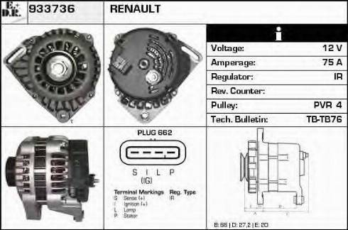 EDR 933736 - Генератор vvparts.bg