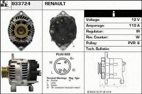 EDR 933724 - Генератор vvparts.bg