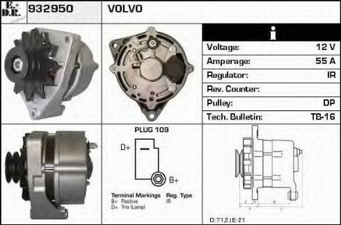 EDR 932950 - Генератор vvparts.bg