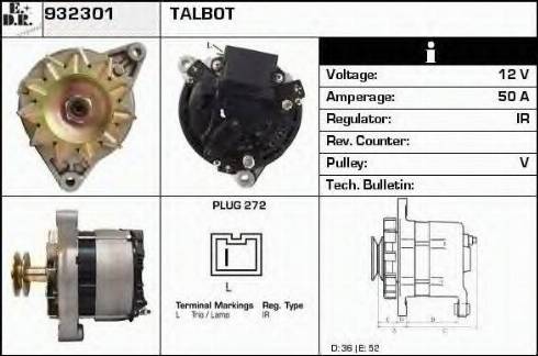 EDR 932301 - Генератор vvparts.bg