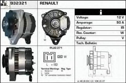 EDR 932321 - Генератор vvparts.bg