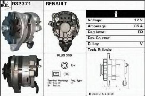 EDR 932371 - Генератор vvparts.bg