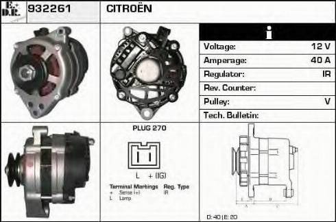 EDR 932261 - Генератор vvparts.bg