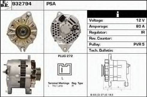 EDR 932794 - Генератор vvparts.bg