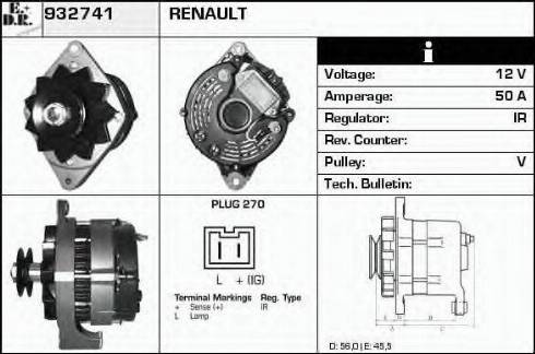 EDR 932741 - Генератор vvparts.bg