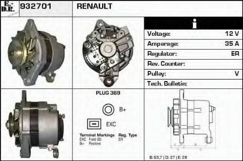 EDR 932701 - Генератор vvparts.bg