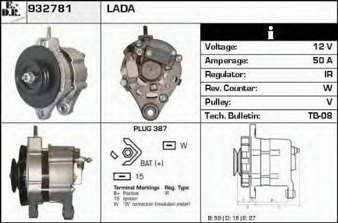 EDR 932781 - Генератор vvparts.bg