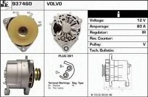 EDR 937460 - Генератор vvparts.bg