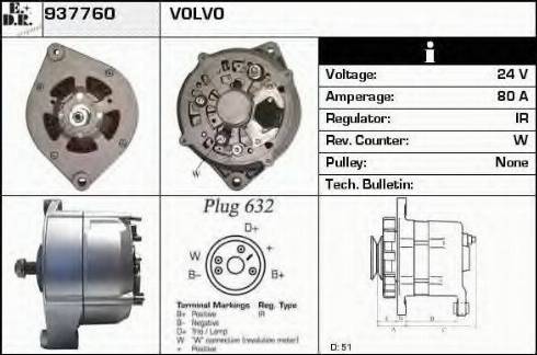 EDR 937760 - Генератор vvparts.bg