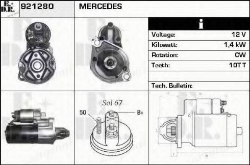 EDR 921280 - Стартер vvparts.bg