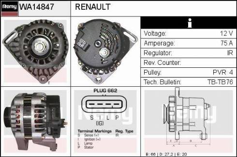 EDR WA14847 - Генератор vvparts.bg