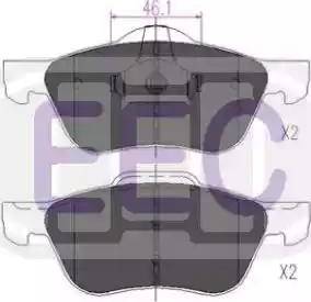 EEC BRP1191 - Комплект спирачно феродо, дискови спирачки vvparts.bg