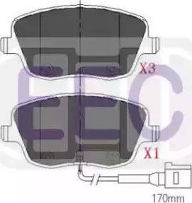 EEC BRP1178 - Комплект спирачно феродо, дискови спирачки vvparts.bg