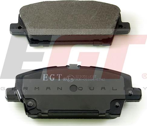 EGT 321051iEGT - Комплект спирачно феродо, дискови спирачки vvparts.bg