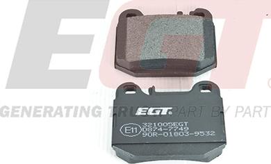 EGT 321005EGT - Комплект спирачно феродо, дискови спирачки vvparts.bg