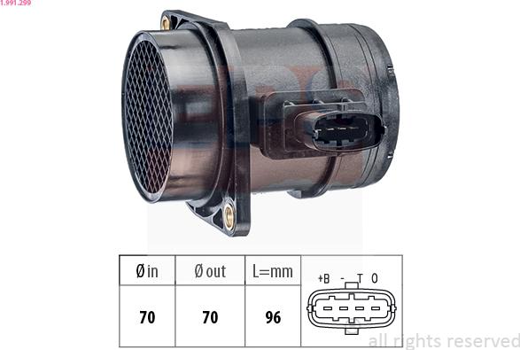 EPS 1.991.299 - Въздухомер-измерител на масата на въздуха vvparts.bg