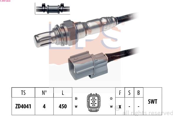 EPS 1.997.654 - Ламбда-сонда vvparts.bg