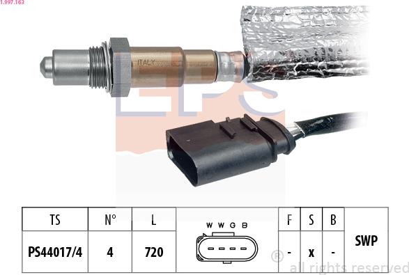 EPS 1.997.163 - Ламбда-сонда vvparts.bg