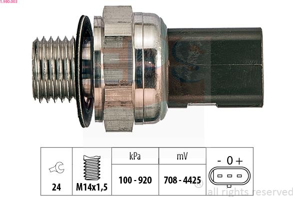 EPS 1.980.003 - Датчик, налягане на маслото vvparts.bg