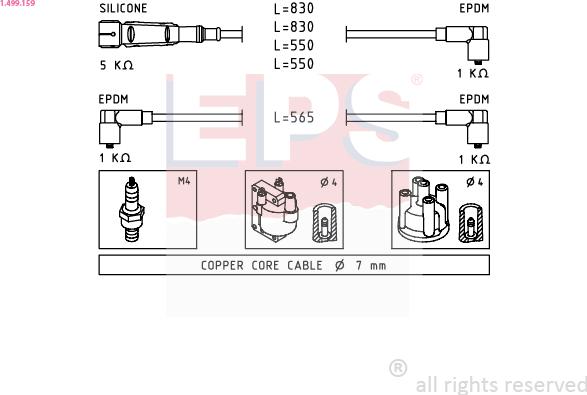 EPS 1.499.159 - Комплект запалителеи кабели vvparts.bg