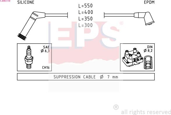 EPS 1.499.119 - Комплект запалителеи кабели vvparts.bg