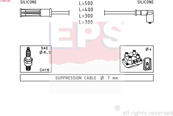 EPS 1.499.244 - Комплект запалителеи кабели vvparts.bg