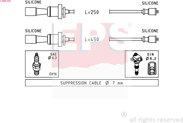 EPS 1.499.241 - Комплект запалителеи кабели vvparts.bg