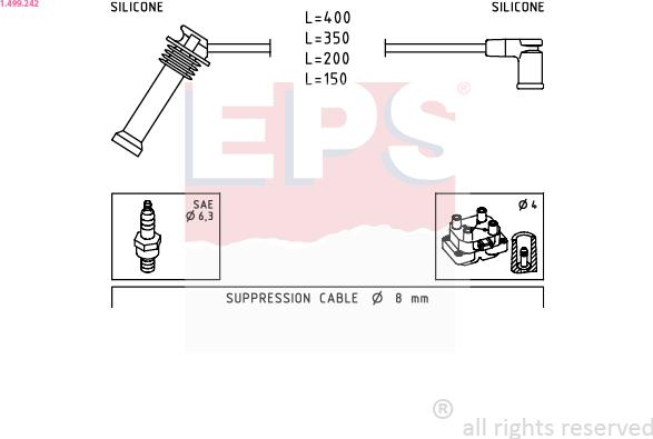 EPS 1.499.242 - Комплект запалителеи кабели vvparts.bg