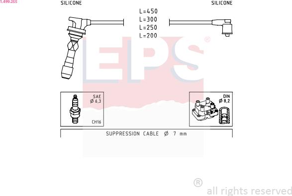 EPS 1.499.255 - Комплект запалителеи кабели vvparts.bg