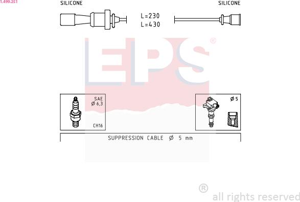 EPS 1.499.251 - Комплект запалителеи кабели vvparts.bg