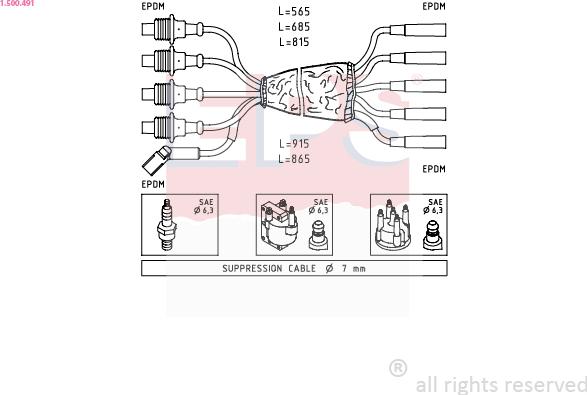 EPS 1.500.491 - Комплект запалителеи кабели vvparts.bg