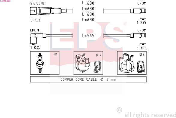 EPS 1.500.493 - Комплект запалителеи кабели vvparts.bg