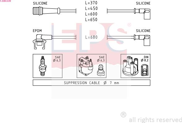 EPS 1.500.539 - Комплект запалителеи кабели vvparts.bg