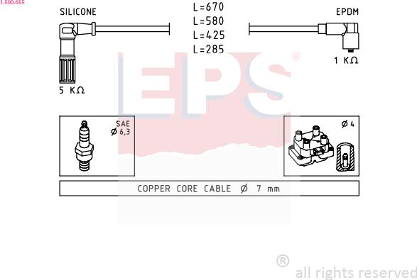 EPS 1.500.655 - Комплект запалителеи кабели vvparts.bg