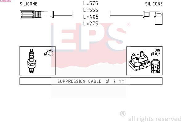 EPS 1.500.616 - Комплект запалителеи кабели vvparts.bg
