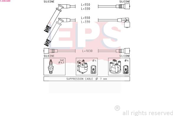 EPS 1.500.689 - Комплект запалителеи кабели vvparts.bg