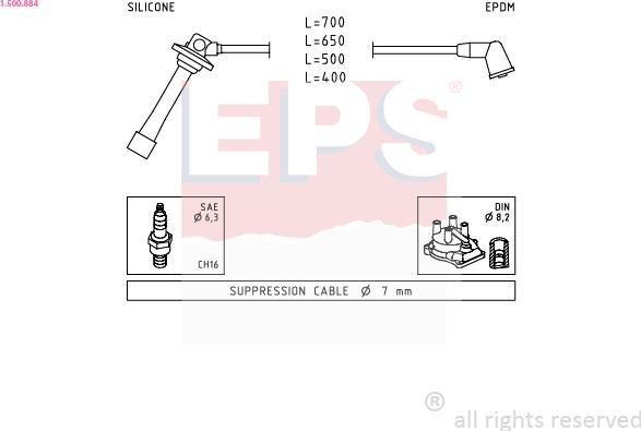 EPS 1.500.884 - Комплект запалителеи кабели vvparts.bg