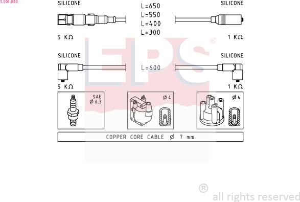 EPS 1.501.933 - Комплект запалителеи кабели vvparts.bg