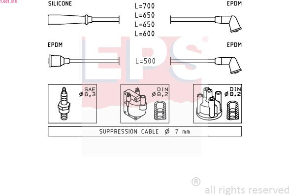 EPS 1.501.415 - Комплект запалителеи кабели vvparts.bg