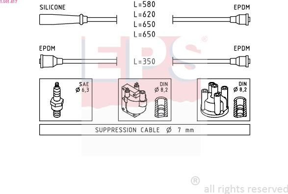EPS 1.501.417 - Комплект запалителеи кабели vvparts.bg