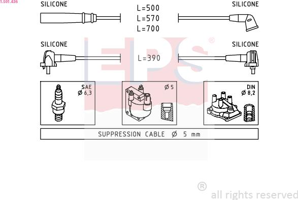 EPS 1.501.436 - Комплект запалителеи кабели vvparts.bg