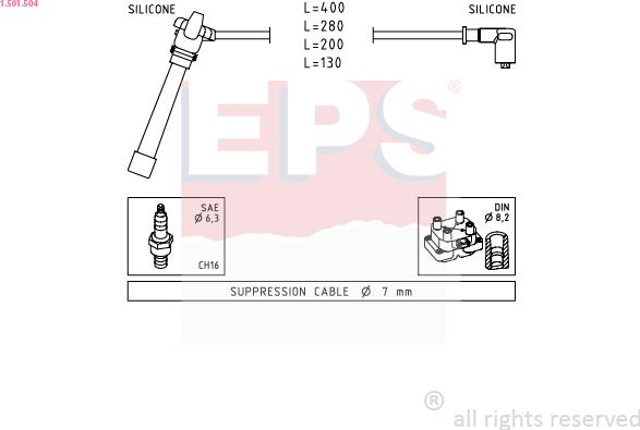 EPS 1.501.504 - Комплект запалителеи кабели vvparts.bg